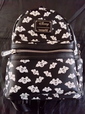 Loungefly Disney Mickey Mouse Bat Mini Backpack Black White Disney Franchise